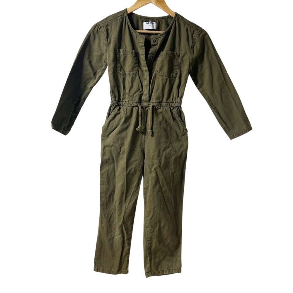Old Navy Long-Sleeve Twill Utility Pocket
Jumpsuit Girls’ Olive Green Sz M(8)